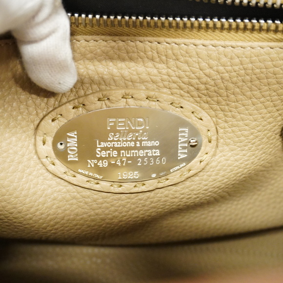 Auth Fendi Selleria 2way Bag Peekaboo Women's Leather Handbag,Shoulder Bag Brown - Picture 5 of 12